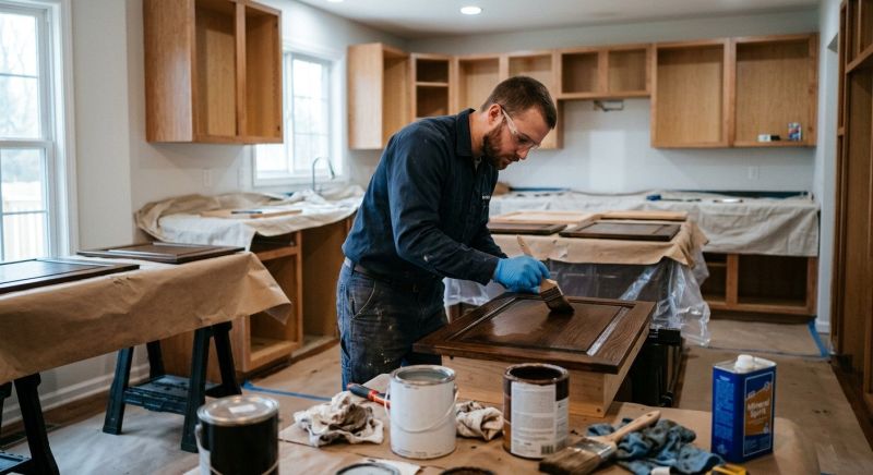 Kitchen Cabinet Staining in Bloomington, IN